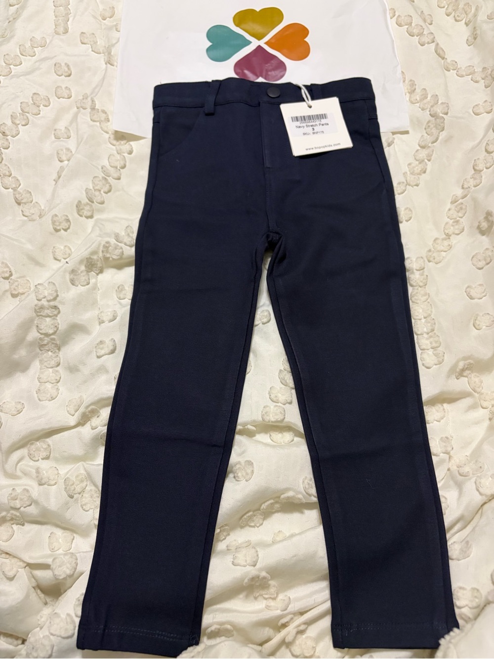 Bepop Kids Navy Stretch Pants - Classic Slim Fit NWT